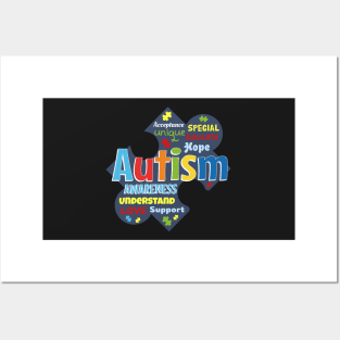 Puzzle Piece Autism Awareness Posters and Art